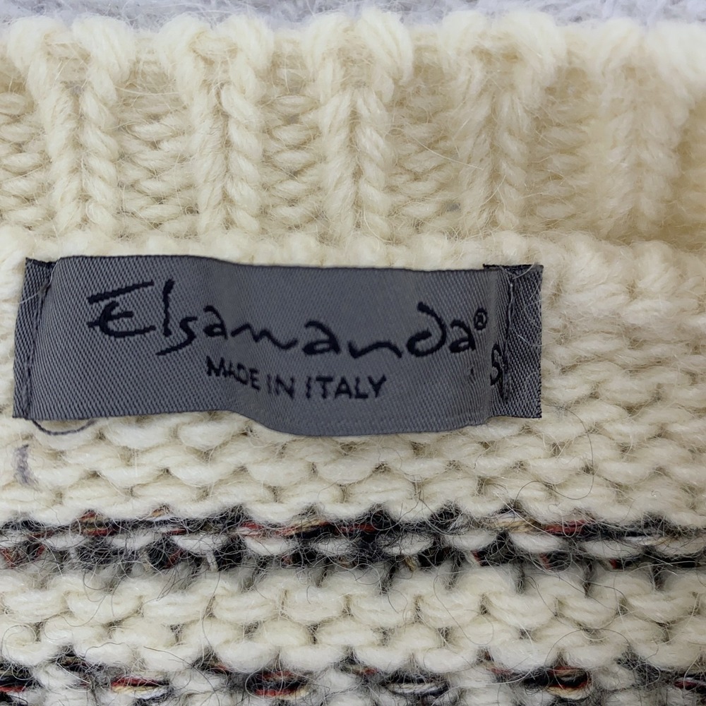 Elsamanda Chunky Knit‎ Wool Blend Sweater Womens BOXY Small Italy Pullover - Picture 8 of 9